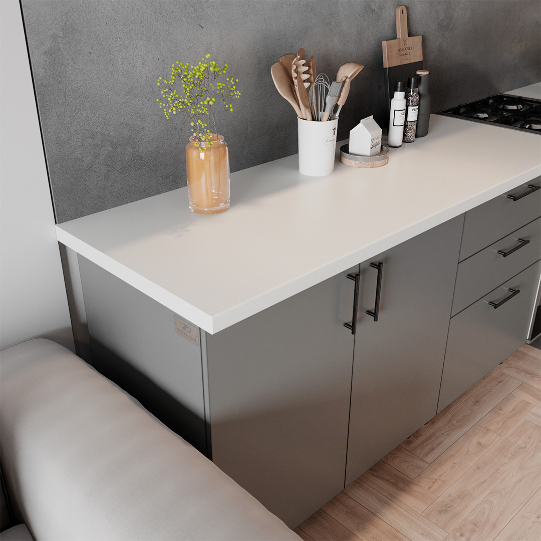 Белый R3 мт 4200*600*38, SF Столешница - фото 3